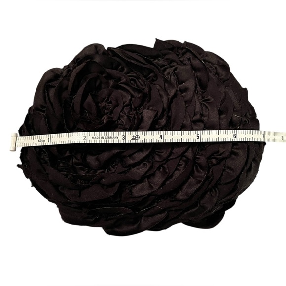 Elegant White House Black Market Black Floral Motif Evening Clutch - Picture 9 of 14